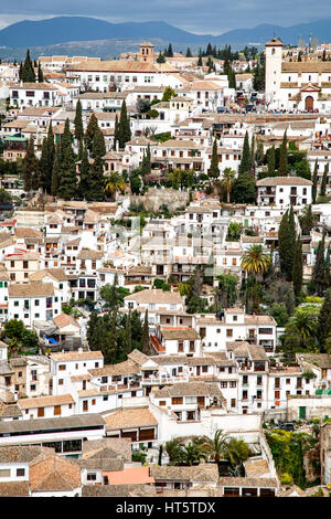El Albaicin (vieux quartiers arabes), Granada, Espagne Banque D'Images