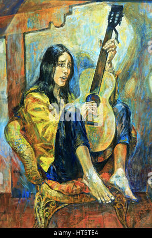 Portrait de Joan Baez par Russell Hoban (1962), pour une couverture de magazine de temps.National Portrait Gallery.Washington, DC.USA Banque D'Images