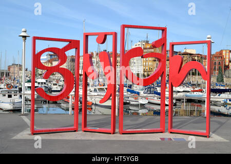 Letronas appelé Monument de Gijon, Espagne Banque D'Images