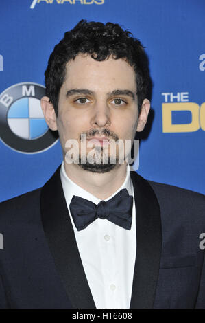 La 69e Assemblée générale Guild Awards qui a eu lieu au Beverly Hilton - Arrivées comprend : Damien Chazelle Où : Los Angeles, California, United States Quand : 04 févr. 2017 Banque D'Images