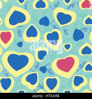 Seamless texture avec coeurs drôle Illustration de Vecteur