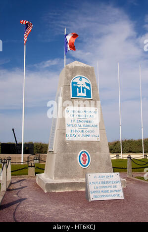 1re Brigade Spéciale du génie Monument à Utah Beach, Normandie, France Banque D'Images