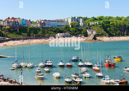 Amérique du Nord & Harbour Beach, Tenby, Pays de Galles, Royaume-Uni Banque D'Images