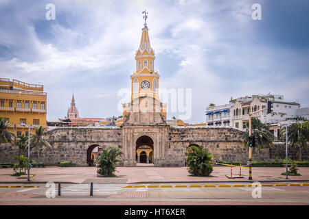 Clock Tower Gate - Cartagena de Indias, Colombie Banque D'Images