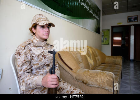 Les femmes kurdes du 2e bataillon, 6e brigade, une unité féminine de tous les peshmergas, Iraq Sulaymaniyah. Banque D'Images