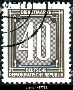 Allemagne - circa 1954 : timbre imprimé en Allemagne (RDA), montre la valeur nominale, vers 1954 Banque D'Images