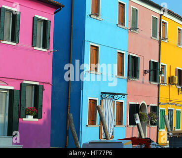 L'île de Murano près de Venise en Italie et les maisons colorées Banque D'Images