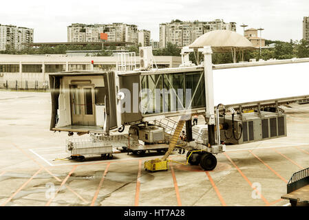 Pont d'embarquement de l'aéroport de Shanghai Pudong Banque D'Images