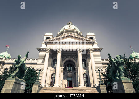 Chambre de l'Assemblée Nationale de Serbie, Belgrade. Entrée principale Banque D'Images