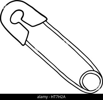 Clip art isolé d'une goupille de sécurité Illustration de Vecteur