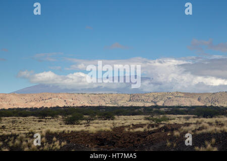 Nuages sur le sommet du Mauna Kea sur Big Island, Hawaii, USA. Banque D'Images