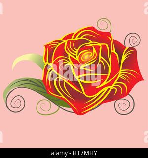 Rose rouge. Vector illustration. Illustration de Vecteur
