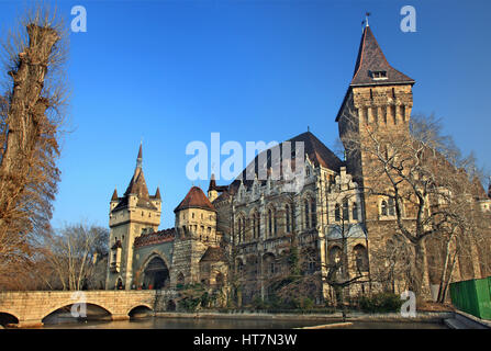 Château Vajdahunyad dans le parc de la ville (Varosliget), Budapest, Hongrie Banque D'Images