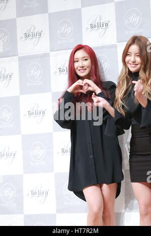 Séoul, Corée. 07Th Mar, 2017. Filles courageuses assister à la vitrine de leur 4ème mini-album Rollin à Séoul, Corée, le 07 mars, 2017.(La Chine et la Corée à l'homme) Credit : TopPhoto/Alamy Live News Banque D'Images