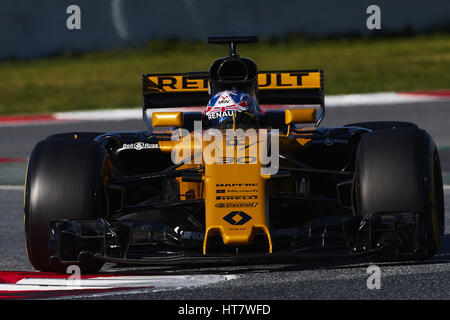 Montmelo, Espagne. 7 mars, 2017. Joylon Palmer (Renault), au cours de la première journée de la formule finale un hiver les essais au circuit de Barcelone le 7 mars 2017 dans Montmelo, Espagne. Crédit photo : S.Lau : dpa/Alamy Live News Banque D'Images