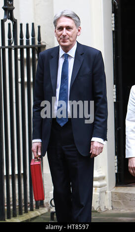 Londres, Royaume-Uni. Mar 8, 2017. Alamy Live News : 2017 Budget du Royaume-Uni, Photocall, 11 Downing Street, London UK Banque D'Images