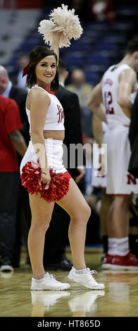 8 mars 2017 : Nebraska Cheerleader effectue au cours d'un grand tournoi de basket-ball 10 match entre la Penn State Nittany Lions et le Nebraska Cornhuskers au Verizon Center à Washington, DC, Penn State bat New York, 76-67. Justin Cooper/CSM Banque D'Images