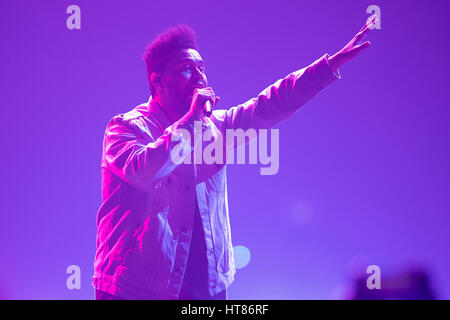 Londres, Royaume-Uni. Le 08 mars, 2017. Londres, Angleterre, Abel Tesfaye Makkonen de The Weeknd, le effectue sa deuxième nuit à l'O2 Arena de Londres.© Jason Richardson / Alamy Live News Banque D'Images