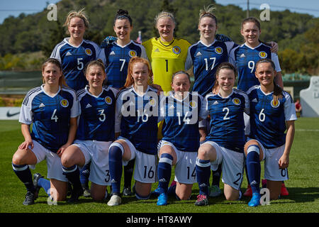 Au cours de l'équipe d'Ecosse match amical U19 entre l'Allemagne les femmes contre l'Ecosse Les femmes à La Manga Club sur 07 mars 2017, à la Manga Club, Espagne. (Photo bySergio Lopez/Pacific Press) Banque D'Images