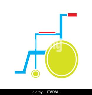 Fauteuil roulant médical coloré vecteur icône isolé en fond blanc. Icônes médicale. handicap fauteuil roulant roue président vecteurs eps illustration Illustration de Vecteur