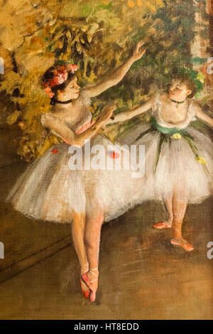 La peinture intitulée deux danseurs sur une scène par Edgar Degas datée 1874 Banque D'Images