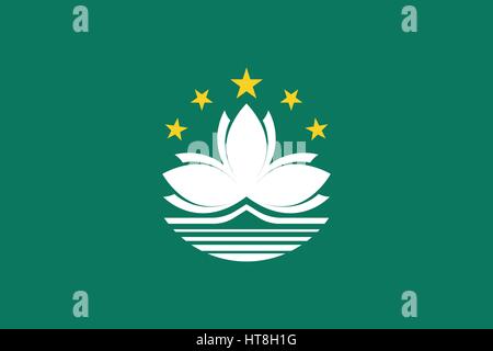 Vecteur officiel drapeau de Macao (Région administrative spéciale de Macao de la République populaire de Chine ) Illustration de Vecteur