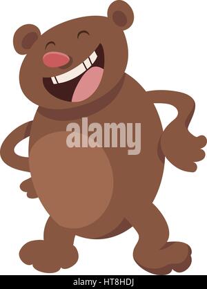 Cartoon Illustration de l'ours brun mignon personnage animal Illustration de Vecteur