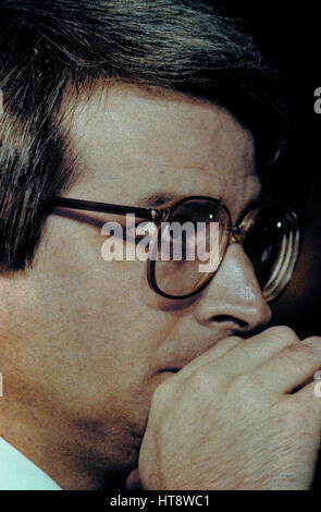 Pat Buchanan Portrait Photo prise 1992Directeur de l'OMB David Stockman Portrait Washington DC., février, 1982. Photo par Mark Reinstein Banque D'Images