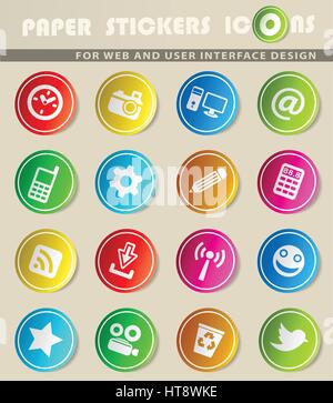 Médias sociaux web icons pour la conception d'interface utilisateur Illustration de Vecteur