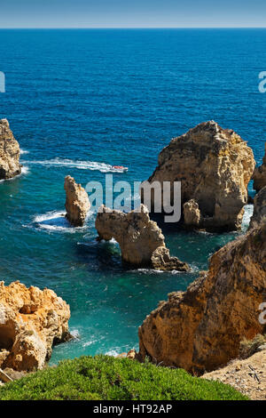 Rock Formations à Lagos, Algarve, Portugal Banque D'Images