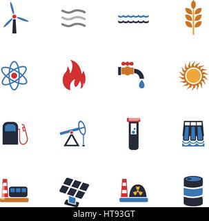 Combustible et d'énergie web icons pour la conception d'interface utilisateur Illustration de Vecteur