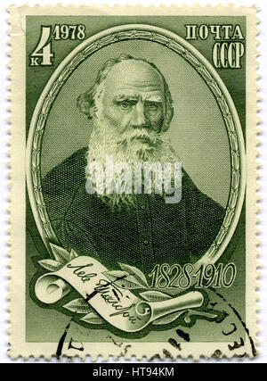 Russie- circa 1978 : timbres par Russiia show, Léon Tolstoï, vers 1978. Banque D'Images