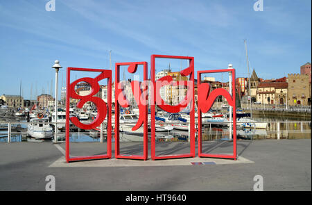 Letronas appelé Monument de Gijon, Espagne Banque D'Images