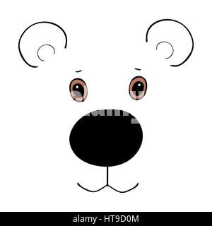 Funny cartoon Cute Bear Head Illustration de Vecteur