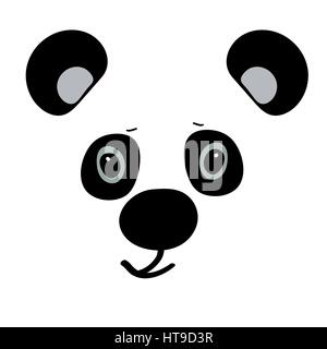 Panda cute funny cartoon head Illustration de Vecteur