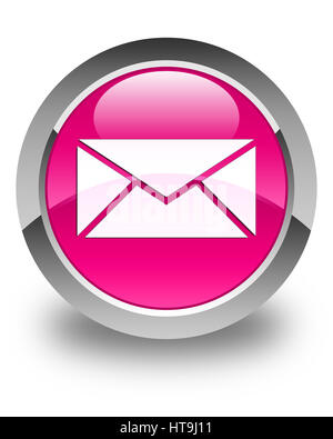 Icône e-mail isolé sur bouton rond rose brillant abstract illustration Banque D'Images