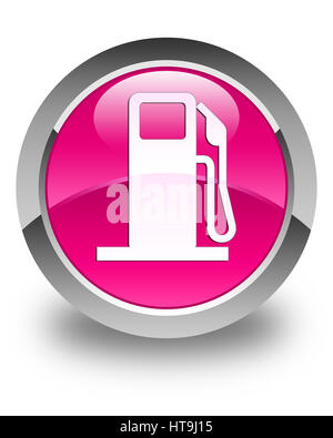 Distributeur de carburant isolés sur l'icône bouton rond rose brillant abstract illustration Banque D'Images