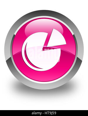 Symbole graphique isolé sur bouton rond rose brillant abstract illustration Banque D'Images