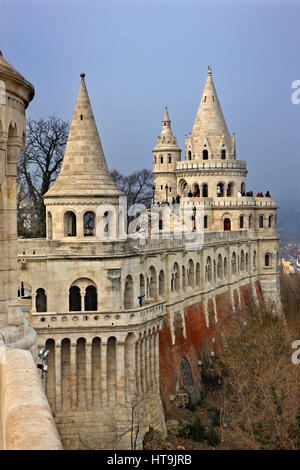 Le "Bastion des Pêcheurs", Castle Hill (Varhegy), Buda, Budapest, Hongrie Banque D'Images