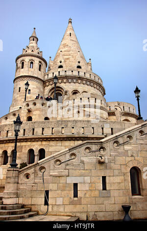 Le "Bastion des Pêcheurs", Castle Hill (Varhegy), Buda, Budapest, Hongrie Banque D'Images