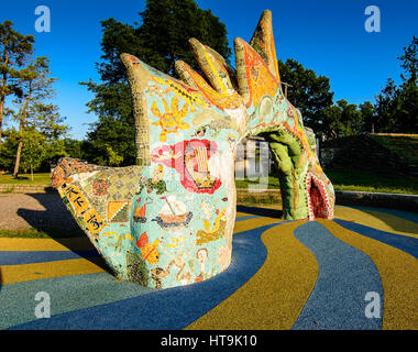 La mosaïque dragon à Fannie Mae Dees Park, également connu sous le nom de Dragon Park, à Nashville, Tennessee. Banque D'Images