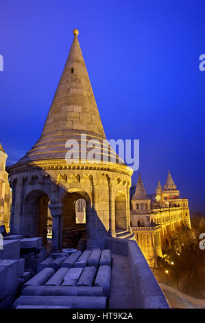 Le "Bastion des Pêcheurs", Castle Hill (Varhegy), Buda, Budapest, Hongrie Banque D'Images