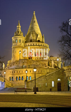 Le "bastion des pêcheurs", Castle Hill (Varhegy), Buda, Budapest, Hongrie Banque D'Images