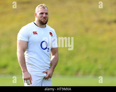 L'Angleterre, James Haskell pendant une session de formation à Pennyhill Park, Bagshot. ASSOCIATION DE PRESSE Photo. Photo date : Jeudi 9 mars 2017. Histoire RUGBYU PA voir l'Angleterre. Crédit photo doit se lire : Adam Davy/PA Wire. RESTRICTIONS : usage éditorial uniquement, pas d'utilisation commerciale sans autorisation préalable. Banque D'Images