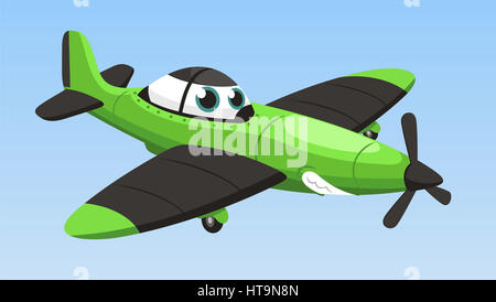 Moteur unique avion cartoon vector illustration Banque D'Images