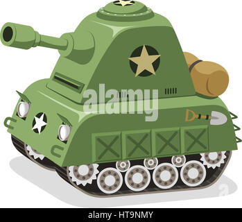 Réservoir de guerre des forces militaires, vector illustration cartoon. Banque D'Images