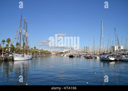 Port Vell à Barcelone, Espagne Banque D'Images