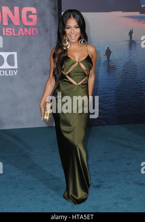 Hollywood, CA, USA. Mar 8, 2017. 08 mars 2017 - IHollywood, Californie - Christina Milian. Première mondiale de la Warner Bros Pictures' ''Kong : l'Île du Crâne'' tenue à l'Kodak Theater à Hollywood. Crédit photo : Birdie Thompson/AdMedia Crédit : Birdie Thompson/AdMedia/ZUMA/Alamy Fil Live News Banque D'Images