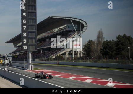 Barcelone, Espagne. Mar 9, 2017. KEVIN MAGNUSSEN (DAN) de l'équipe Haas prend à la piste au jour 7 de la Formule 1 les essais au Circuit de Catalunya Crédit : Matthias Rickenbach/ZUMA/Alamy Fil Live News Banque D'Images