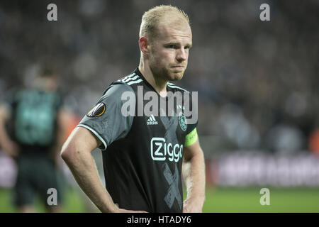 Danemark, Copenhague, le 9 mars 2017. Davy Klaassen d'Ajax Amsterdam vu au cours de la Ligue Europa ronde de 16 match entre FC Copenhague et l'Ajax d'Amsterdam à Telia Parken.